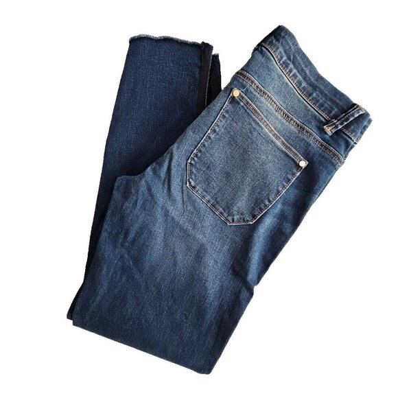 Rewind Jeans Women's Size 7/28W (28x27) Black Racing Stripe Dark Blue RP2243ZGEH - Picture 3 of 16